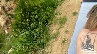 i'm so scared but horny fucking this huge bbc outdoors public with muscular black bodybuilder teen petite