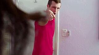 stepsis and stepmom take angry bro's cock in wild threesome