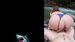Venezuelan Stepmom Raw Outdoor Sex No Condom by River with Big Natural Tits Latina Milf