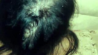 skinny milf wife in black stockings takes amateur pov assfucking from couple