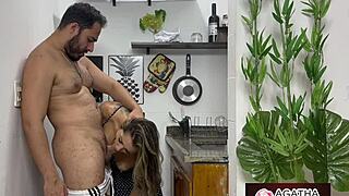 Agatha mama gets pounded by huge cock in kitchen