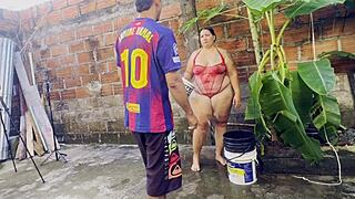 Neighbor Invades Garden for Wild Pussy Pounding?