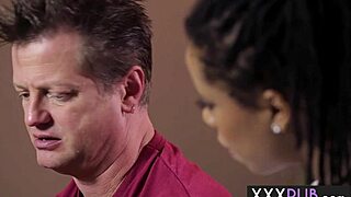 Sexy Ebony Babe's Tight Pussy Takes Monster Cock After Steamy Massage Fuck