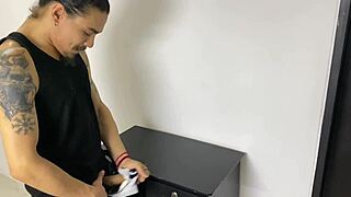 caught with stepmom's panties now she rides my cock!