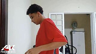 stepson hides in closet spying hot milf stepmom's big tits curves