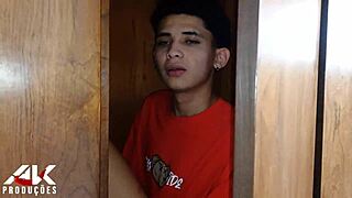 stepson hides in closet spying hot milf stepmom's big tits curves