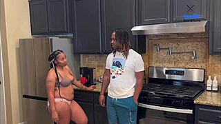 Stepmom pregnant from unthinkable kitchen creampie pounding session