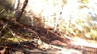 check out this slutty housewife flashing shaved pussy outdoors