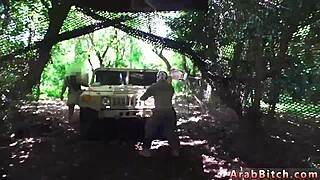 blonde army milf gives outdoor deepthroat blowjob reality style