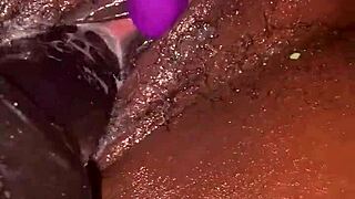 wife squirts hard riding cock anally with huge toy