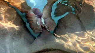 amateur wife deepthroats in public pool then rides home for creampie