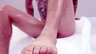 Tatted Tommy's Huge Cock Worshipped by Sloppy Milf Sandy Love!