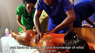 Innocent Massage Turns Wild as Hotwife Begs for Rough Gangbang Thrusts