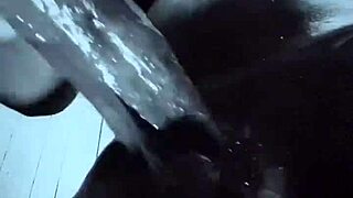 Monster BBC breeds with huge cum in dorm toilet pounding