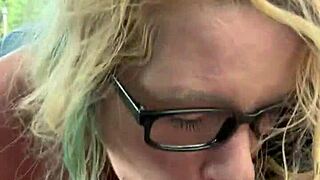 pretty glasses hooker gimme that cum... i suck every drop after deepthroat in car!!