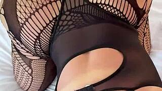 Think sheer pantyhose hides this latina milf's hotel destruction?