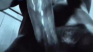 Monster BBC breeds with huge cum in dorm toilet pounding