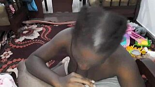 Busty ebony thotiana stepmom sloppy blowjob on floor mastermeat1