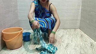 stepmom lets stepson fuck during laundry cleaning