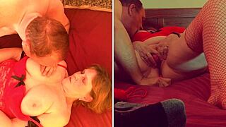 croatian bbw granny in hearts costume fucks dildo till orgasm