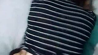 Boyfriend bends me over doggystyle on big bed in thong panties