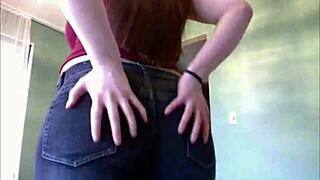 Brunette milf teases boobs stripping on webcam