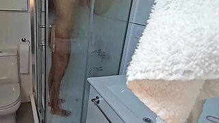 Latina Milf Stepmom Masturbates Seductively In Shower Moaning For Stepson's Gaze