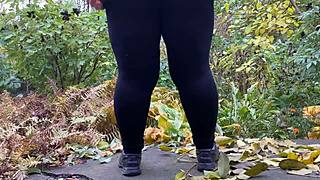 hey check this hot mature in leggings peeing doggystyle