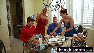 TWO GORGEOUS MILFS BROOKLYN CHASE OLIVE GLASS SWAP STEPSONS FOURSOME