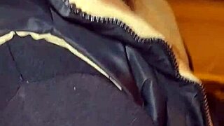 hot mature maid flashes huge tits ass on street