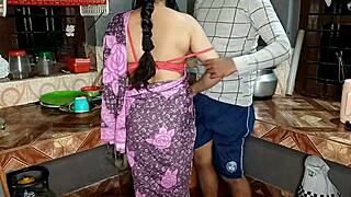 Saree Maid Big Tits Bent Over Kitchen Hardcore Pussy Fuck