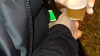 hot mature maid flashes huge tits ass on street