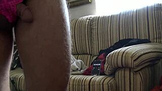 perverted stepmom wears dirty panties lets stepson cum on hairy pussy