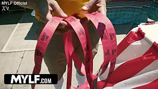 Mylf Trailer Extra Tall Milf Fucked in Bounce House