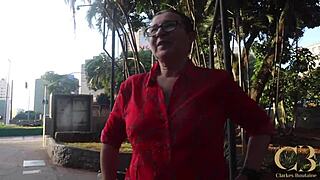 bareback granny pounding in city trailer park bts with bbc cumshot and deepthroat action