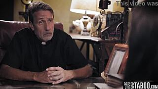 Cheating Busty Milf Fucks Hairy Priest for Forgiveness POV