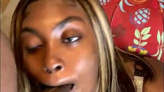 Freaky Florida ebony milf deepthroats big black cock