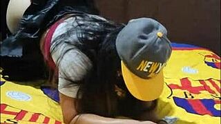 sexy mother-in-law rides cock doggystyle bent over homemade