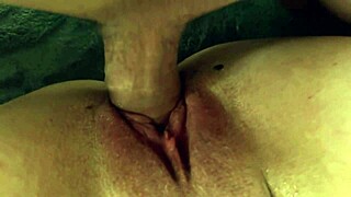 Mary's soaking moist pussy closeup fucked by big cock with cumshot