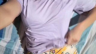 sexy colombian brunette masturbates huge tits homemade