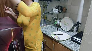 Horny Step Mom Caught In Kitchen Dirty Talk Doggystyle