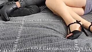 French Mature Woman Feels Deep Passion With Beautiful Transsexual In Stockings