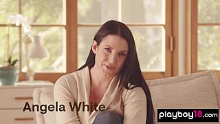 Glamorous Angela White Strips to Reveal Her Massive Natural Tits and Juicy Pussy!