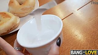 stepmom lily lane catches leo valentino jerking to her big tits!