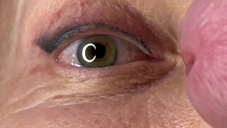 mature lady, take this huge load right on your eyes in epic facecum!