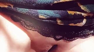 MATURE WIFE'S HUGE SHAVED CAMELTOE PUSSY FLASHED OUTDOORS!