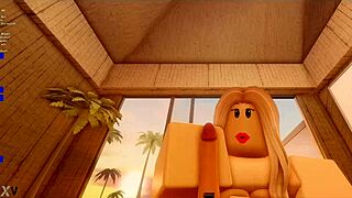 roblox blonde teen slut bent over beach fucked by stepdad's monster cock