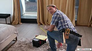 i sniffed my busty shemale client's panties then sucked her cock