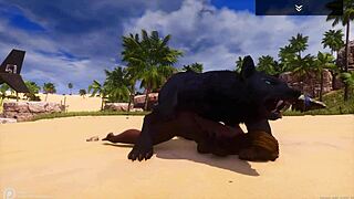 damn, that big juicy ebony ass milf indra squirts hard on wolf cock for halloween!