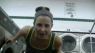 sucking big black cock college laundromat sheer pt1